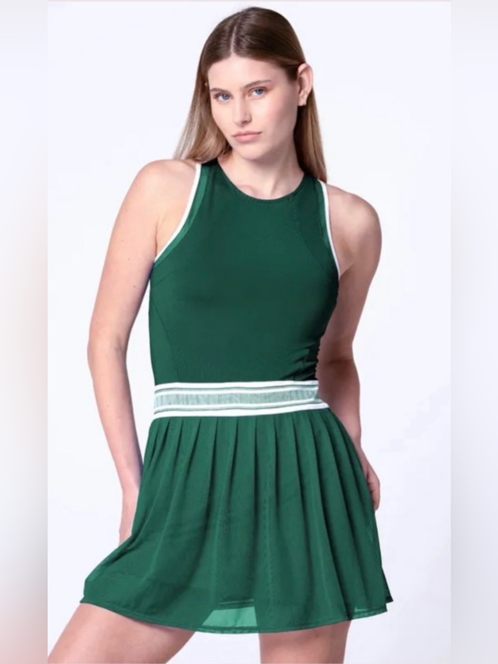 Lucky in Love Dark Green Top with White Label Detail -Size M